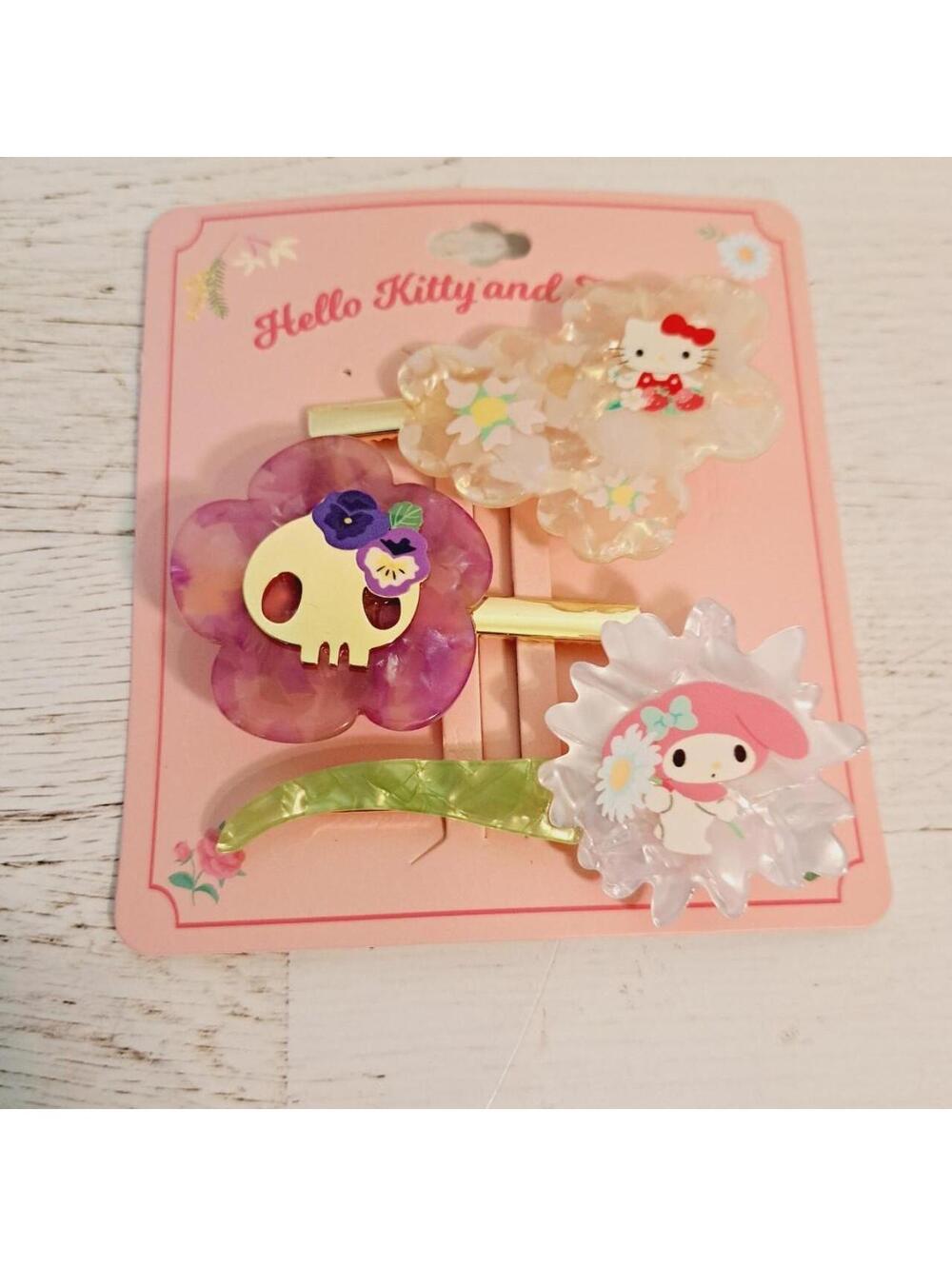 Sanrio Hello Kitty & Friends Floral Hair Clip Set Kuromi Kawaii Twee Cottagecore